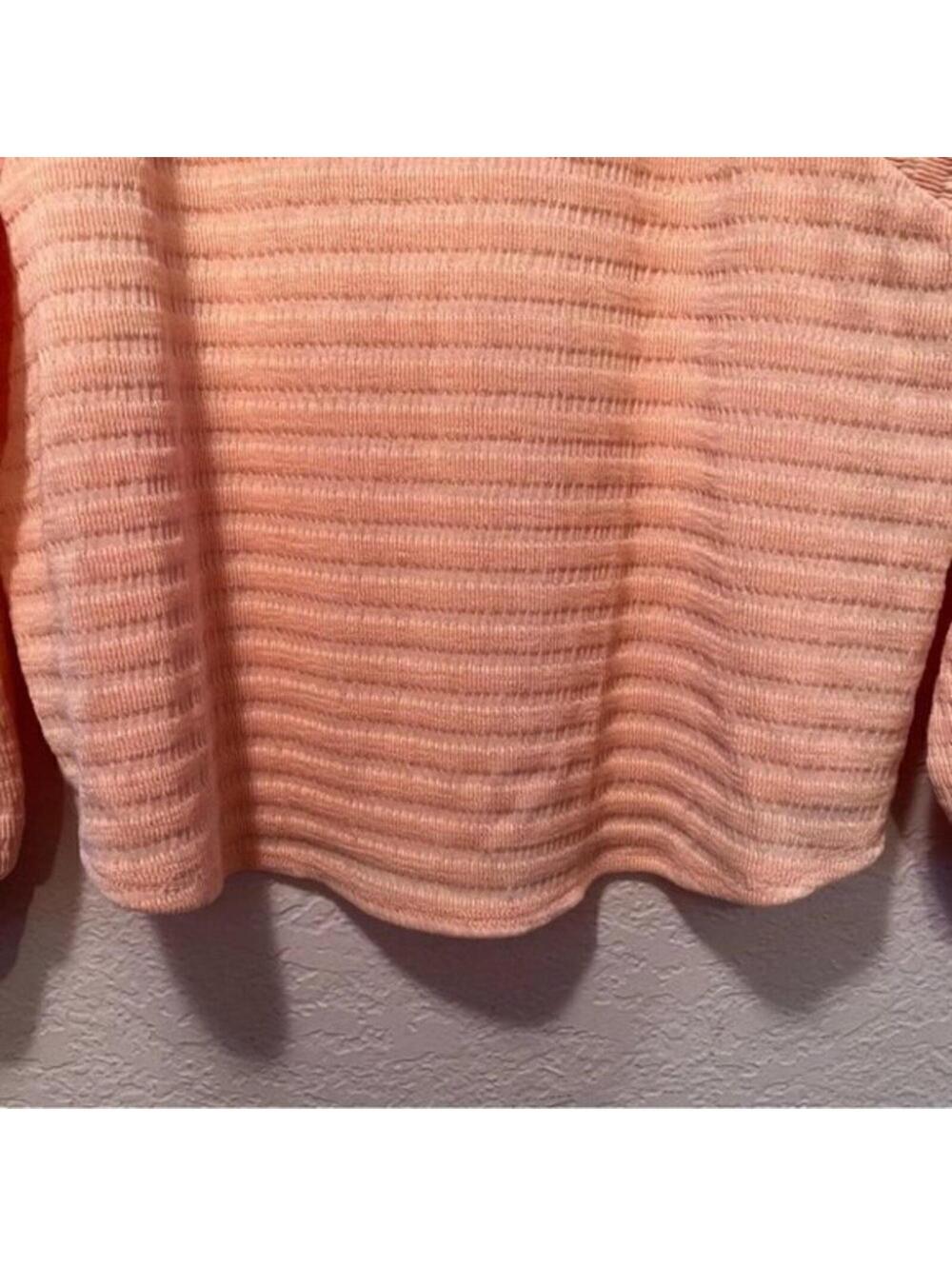 H&M Peach Textured Sweater Top Soft Lightweight Pullover Size M - Picture 5 of 7
